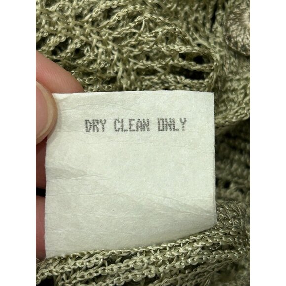 Vintage Carole Little Womens Gold Metallic Open Knit Cardigan Sweater Sz 1X - Picture 6 of 8